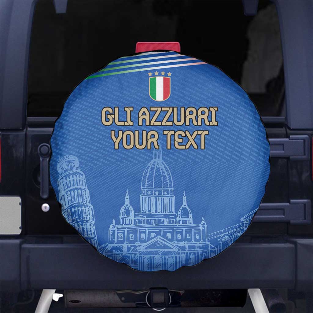 Custom Italy Football Spare Tire Cover Special Pisa Tower - Wonder Print Shop