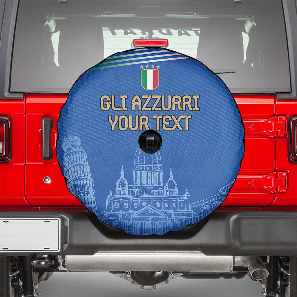 Custom Italy Football Spare Tire Cover Special Pisa Tower - Wonder Print Shop