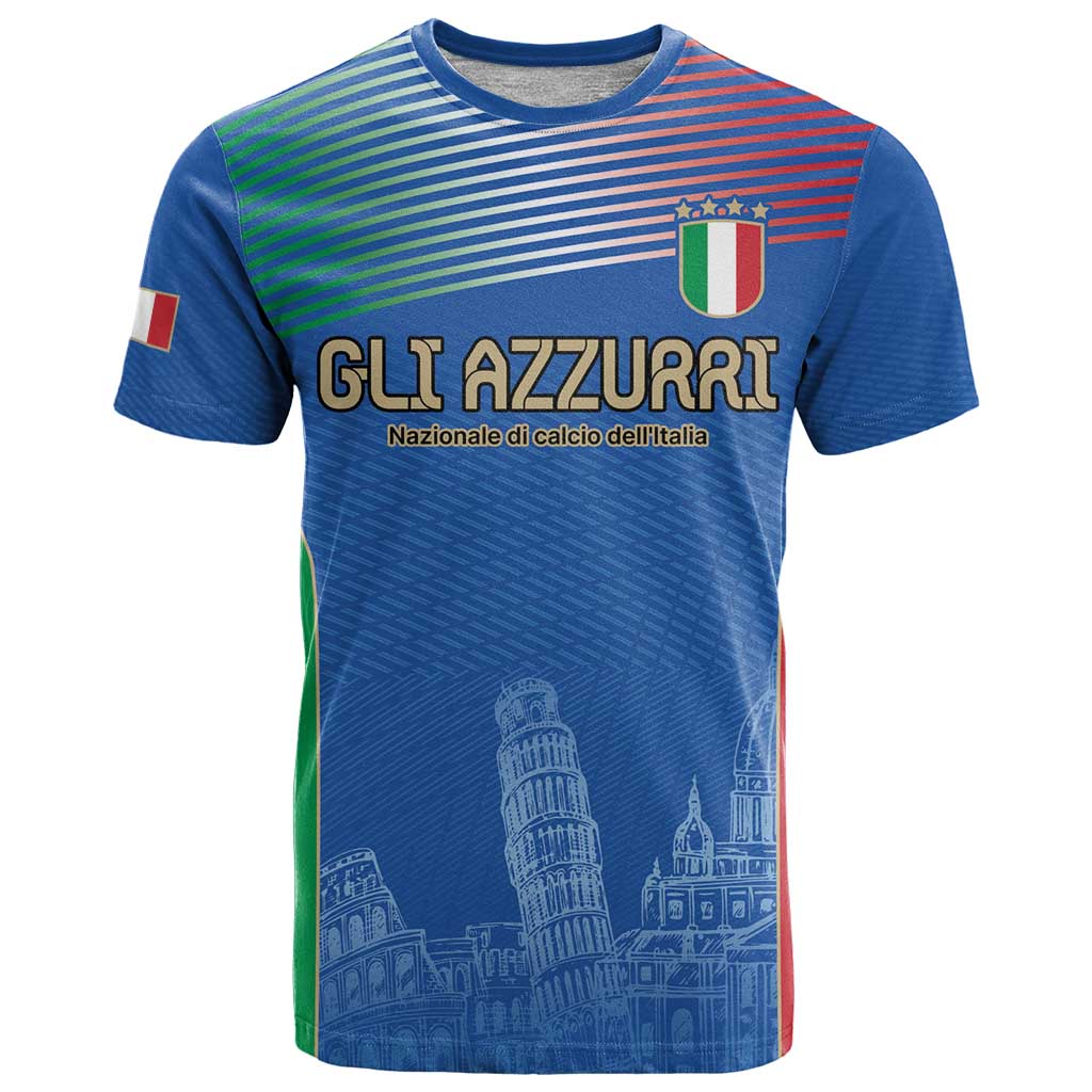 Custom Italy Football T Shirt Special Pisa Tower - Wonder Print Shop