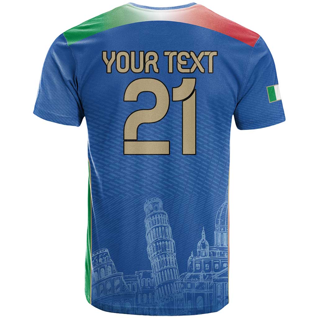 Custom Italy Football T Shirt Special Pisa Tower - Wonder Print Shop