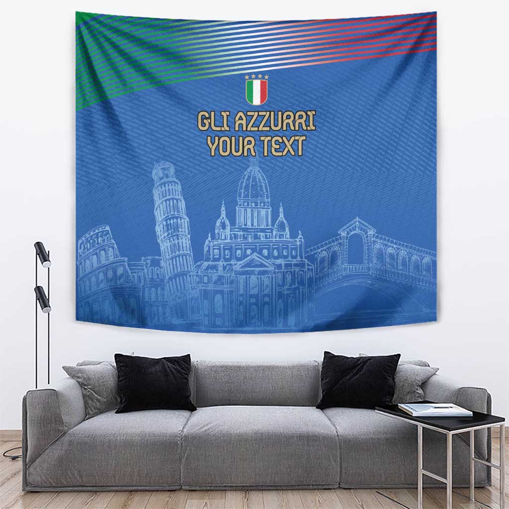 Custom Italy Football Tapestry Special Pisa Tower - Wonder Print Shop