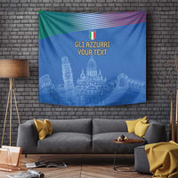 Custom Italy Football Tapestry Special Pisa Tower - Wonder Print Shop