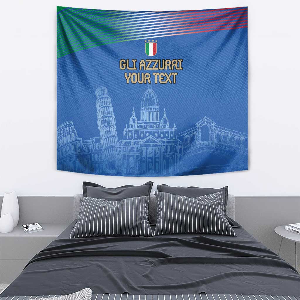 Custom Italy Football Tapestry Special Pisa Tower - Wonder Print Shop