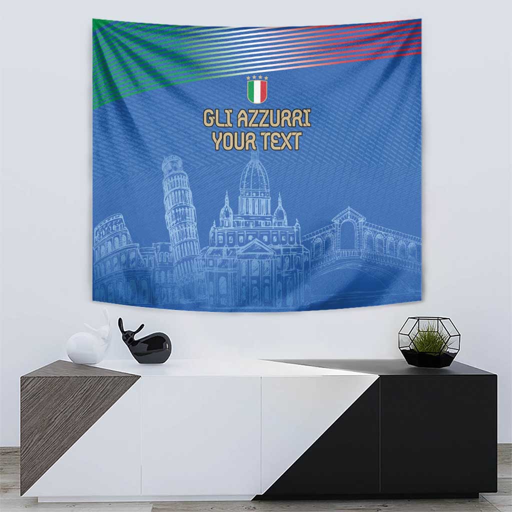 Custom Italy Football Tapestry Special Pisa Tower - Wonder Print Shop