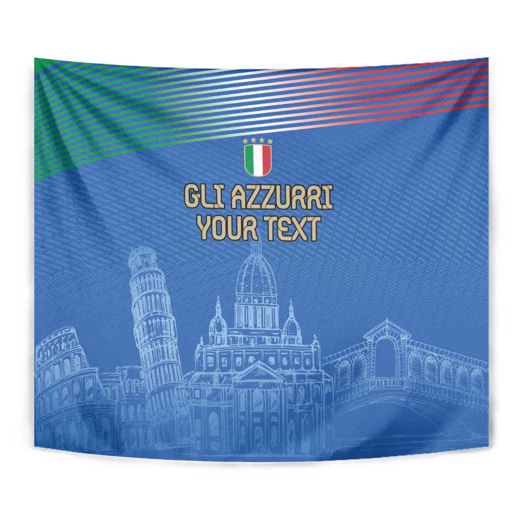 Custom Italy Football Tapestry Special Pisa Tower - Wonder Print Shop