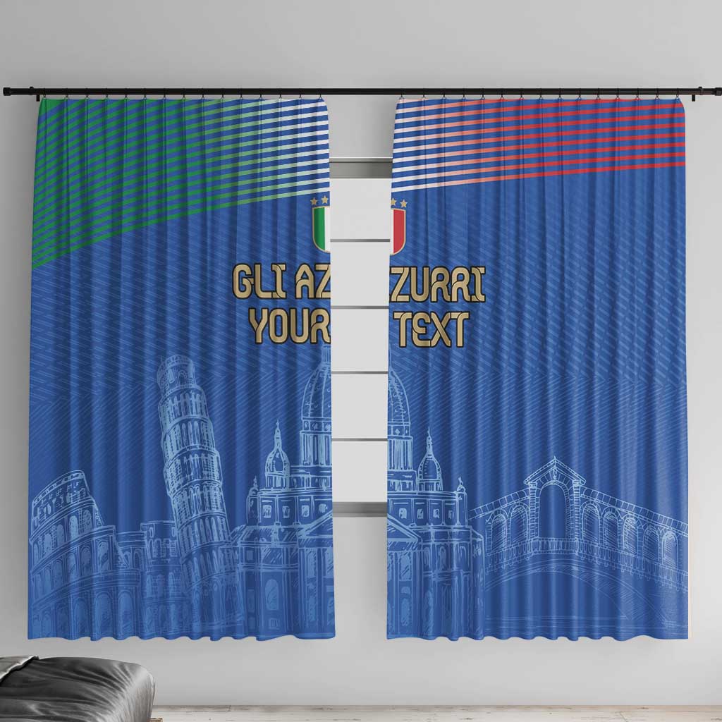 Custom Italy Football Window Curtain Special Pisa Tower - Wonder Print Shop
