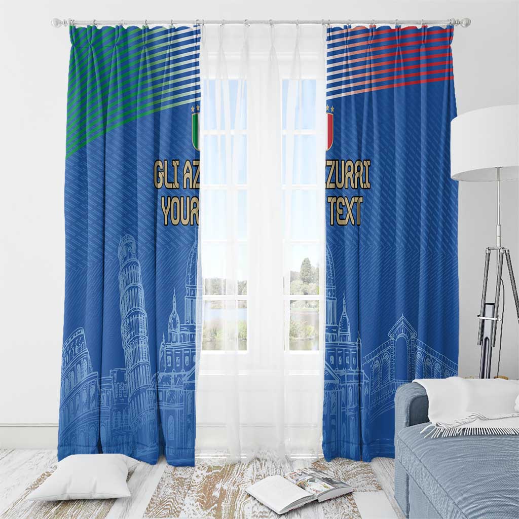 Custom Italy Football Window Curtain Special Pisa Tower - Wonder Print Shop