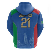 Custom Italy Football Zip Hoodie Special Pisa Tower - Wonder Print Shop
