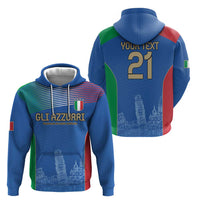 Custom Italy Football Zip Hoodie Special Pisa Tower - Wonder Print Shop