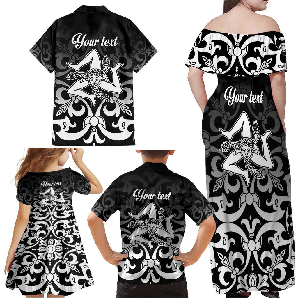 Personalized Italy Trinacria Sicily Family Matching Off Shoulder Maxi Dress and Hawaiian Shirt LT9 - Wonder Print Shop