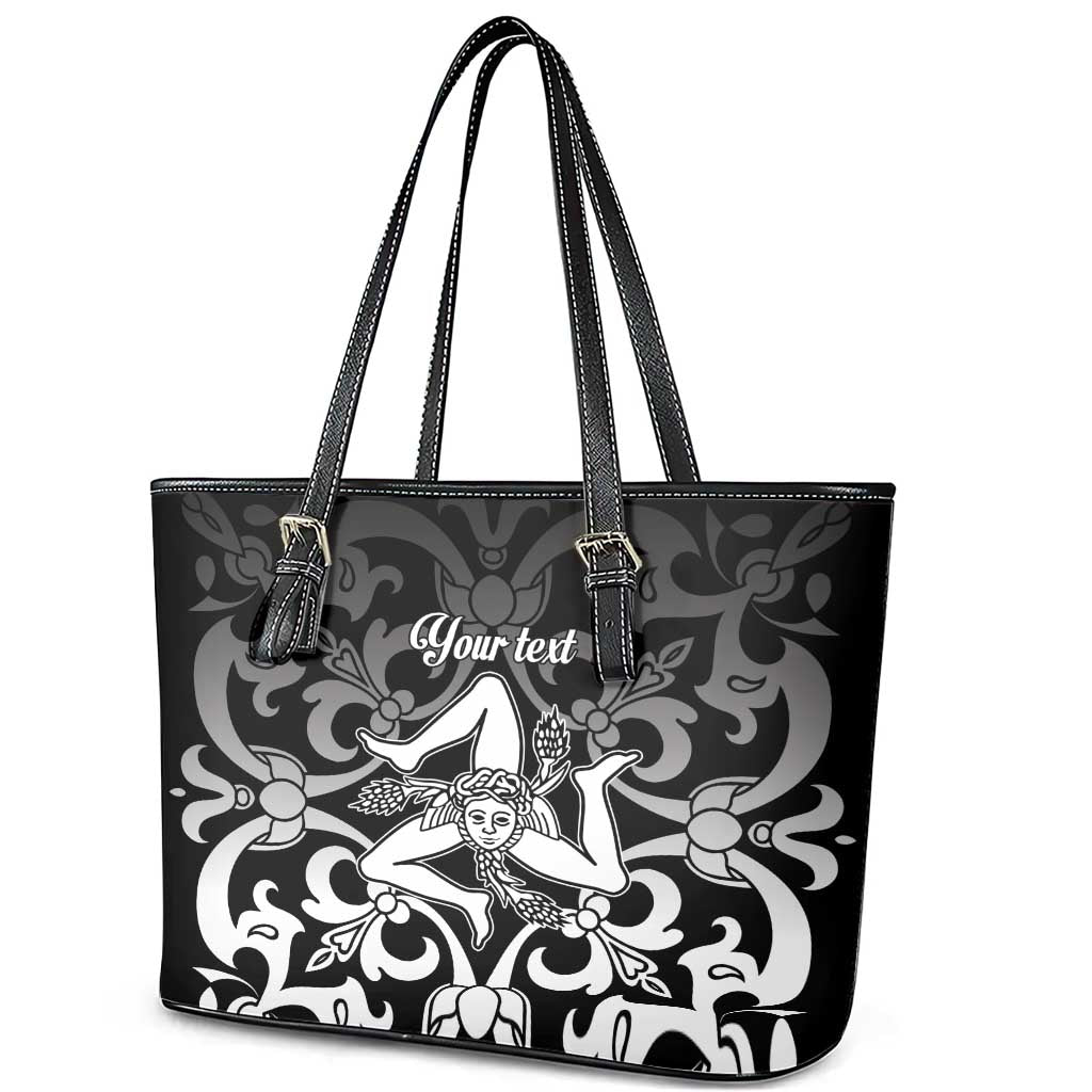 Personalized Italy Trinacria Sicily Leather Tote Bag - Wonder Print Shop