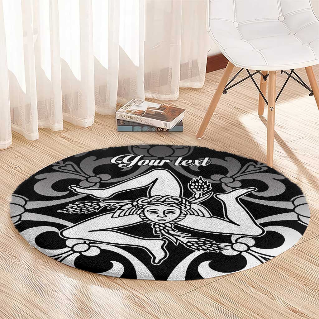 Personalized Italy Trinacria Sicily Round Carpet