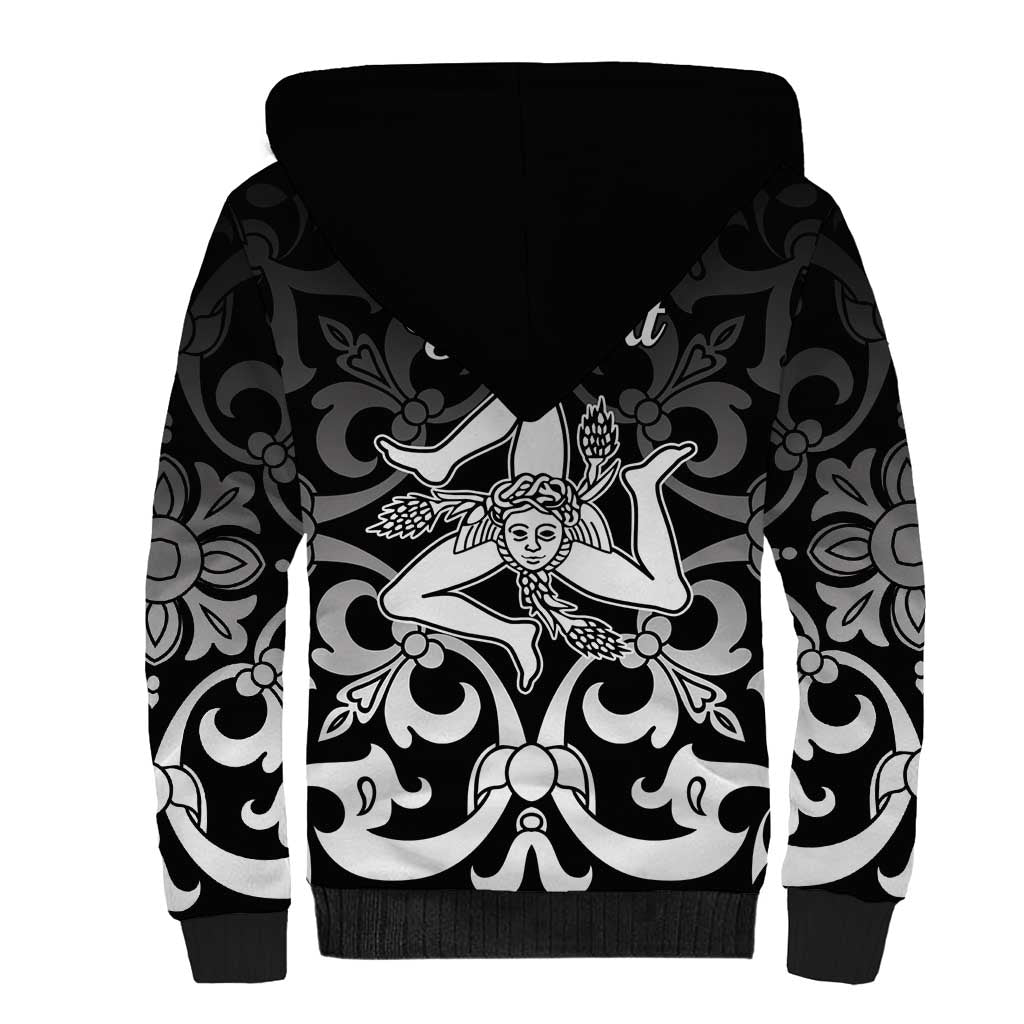 Personalized Italy Trinacria Sicily Sherpa Hoodie - Wonder Print Shop