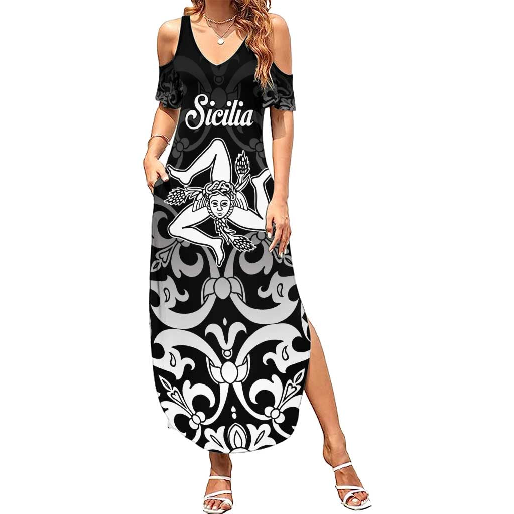 Personalized Italy Trinacria Sicily Summer Maxi Dress - Wonder Print Shop