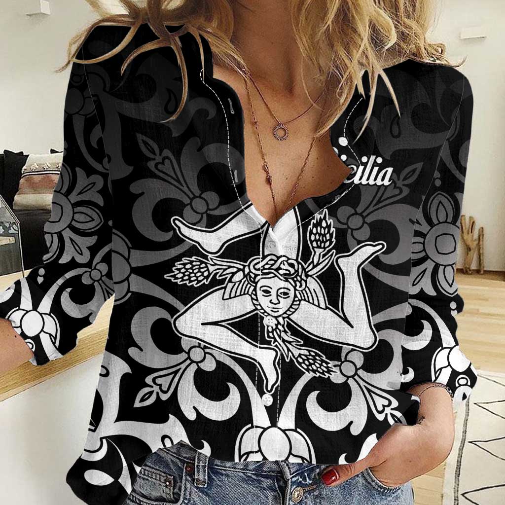Personalized Italy Trinacria Sicily Women Casual Shirt - Wonder Print Shop