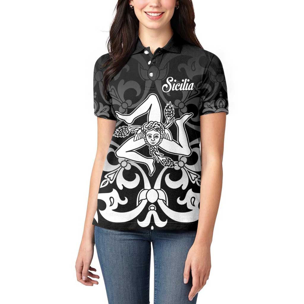 Personalized Italy Trinacria Sicily Women Polo Shirt - Wonder Print Shop