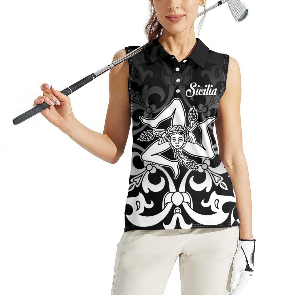 Personalized Italy Trinacria Sicily Women Sleeveless Polo Shirt - Wonder Print Shop