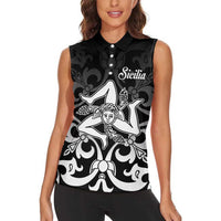 Personalized Italy Trinacria Sicily Women Sleeveless Polo Shirt - Wonder Print Shop