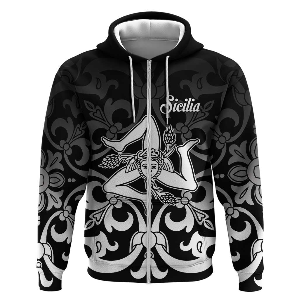 Personalized Italy Trinacria Sicily Zip Hoodie - Wonder Print Shop