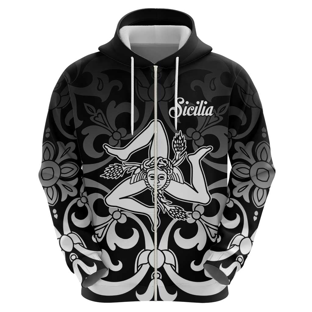 Personalized Italy Trinacria Sicily Zip Hoodie - Wonder Print Shop