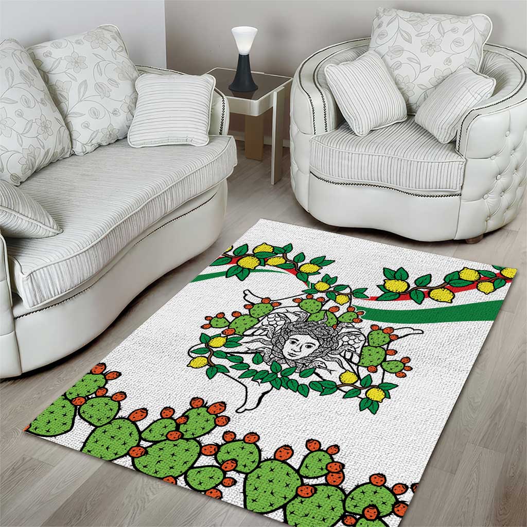 Sicilian Triskelion Area Rug with Cactus and Lemons LT9 - Wonder Print Shop