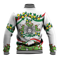 Sicilian Triskelion Baseball Jacket with Cactus and Lemons LT9 - Wonder Print Shop