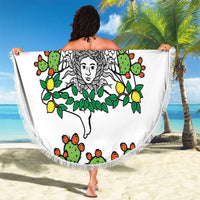 Sicilian Triskelion Beach Blanket with Cactus and Lemons LT9 - Wonder Print Shop