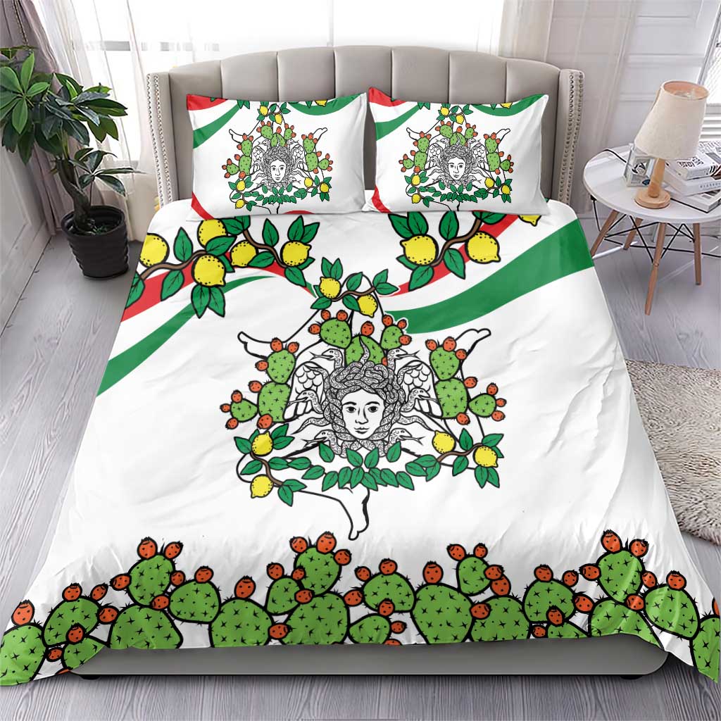 Sicilian Triskelion Bedding Set with Cactus and Lemons LT9 - Wonder Print Shop