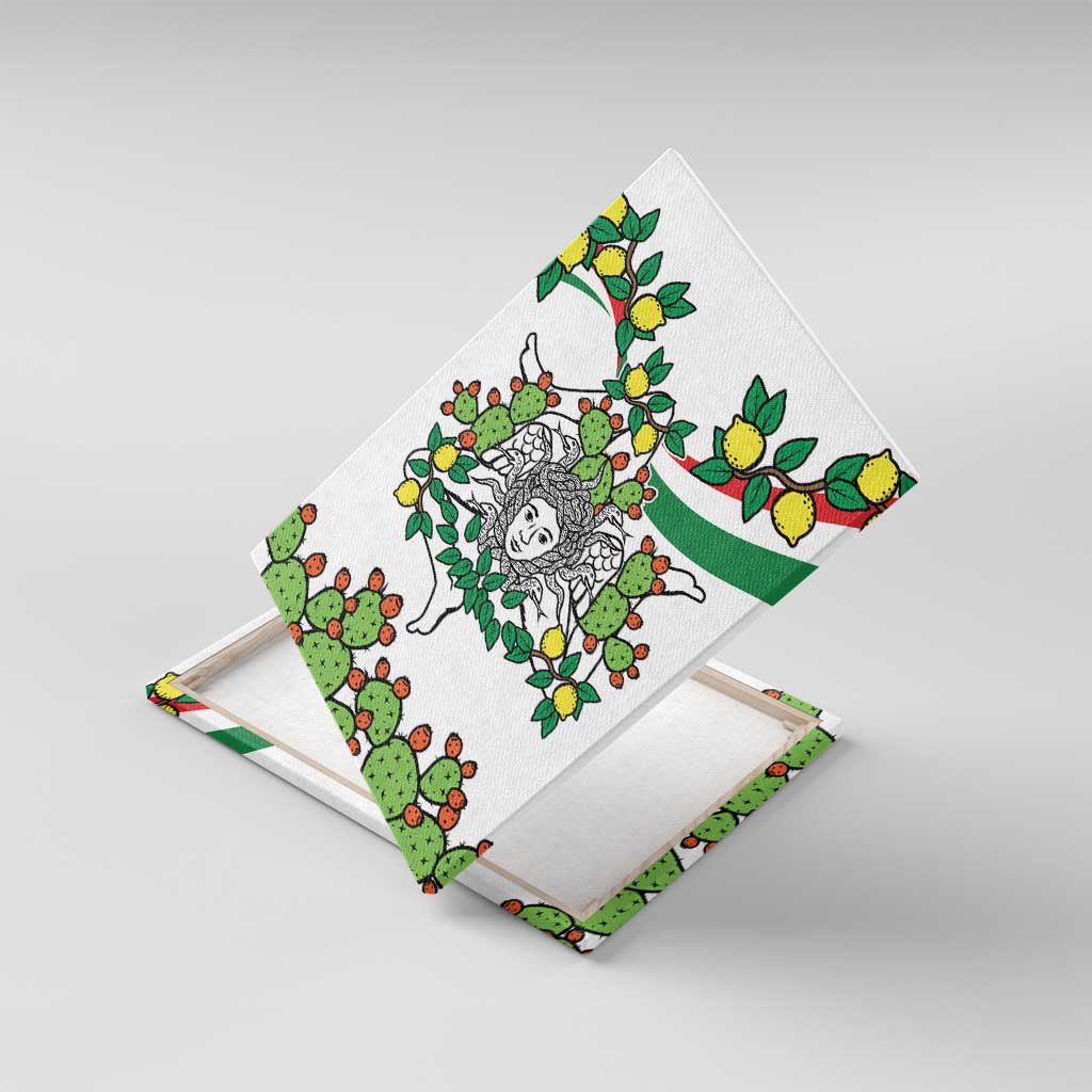 Sicilian Triskelion Canvas Wall Art with Cactus and Lemons LT9 - Wonder Print Shop