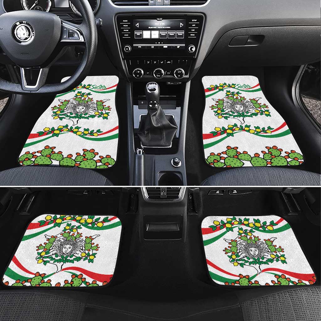 Sicilian Triskelion Car Mats with Cactus and Lemons LT9 - Wonder Print Shop