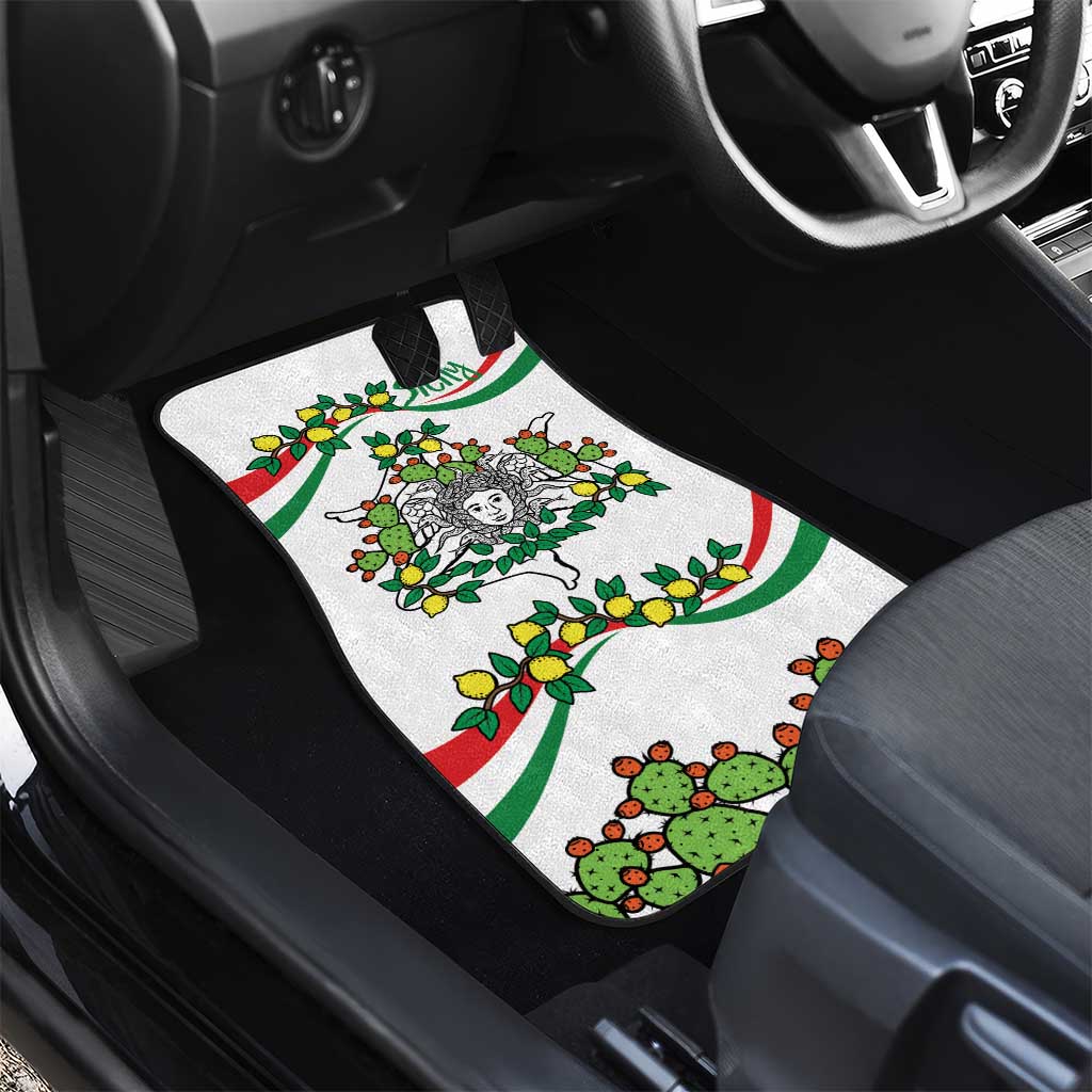 Sicilian Triskelion Car Mats with Cactus and Lemons LT9 - Wonder Print Shop