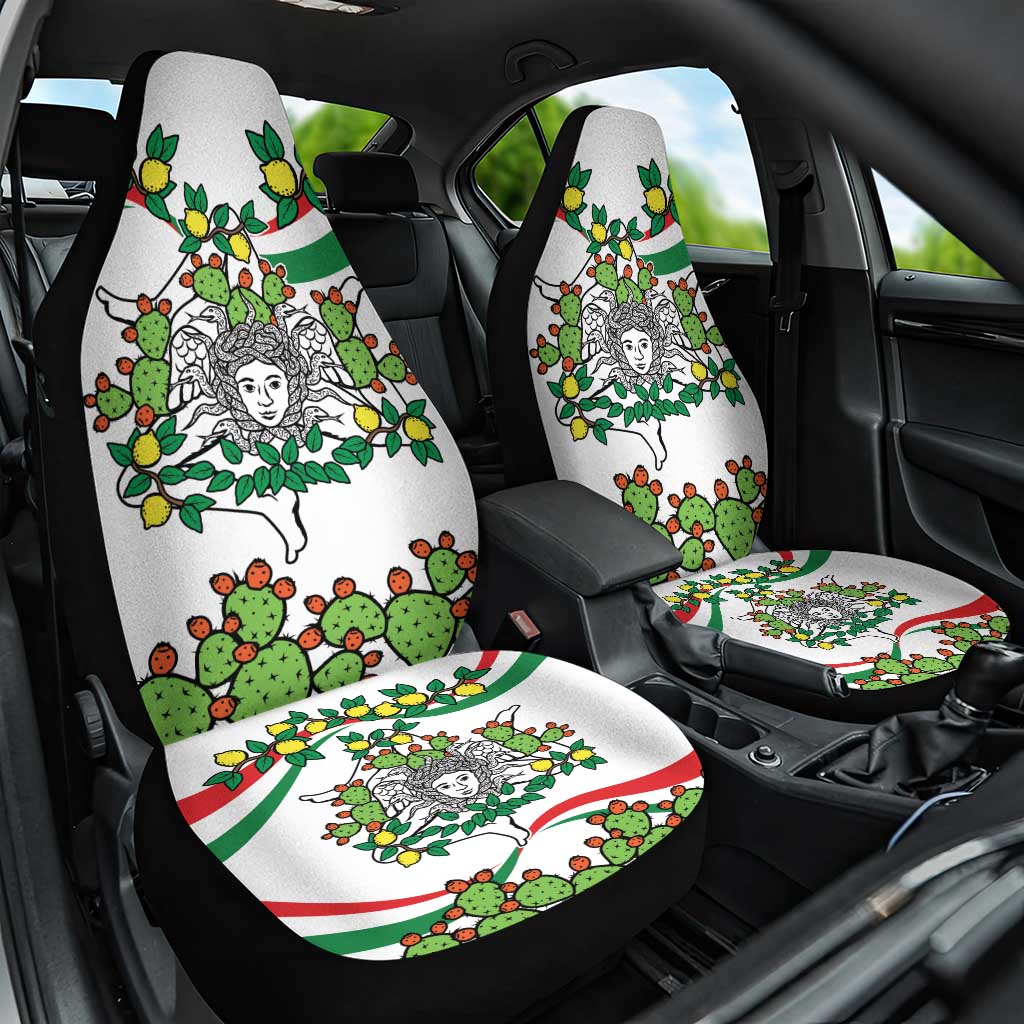 Sicilian Triskelion Car Seat Cover with Cactus and Lemons LT9 - Wonder Print Shop
