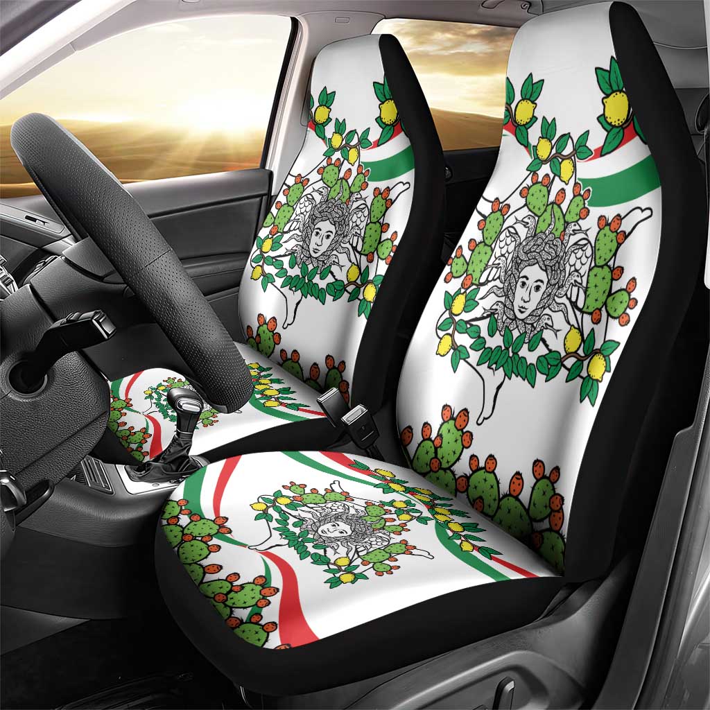 Sicilian Triskelion Car Seat Cover with Cactus and Lemons LT9 - Wonder Print Shop