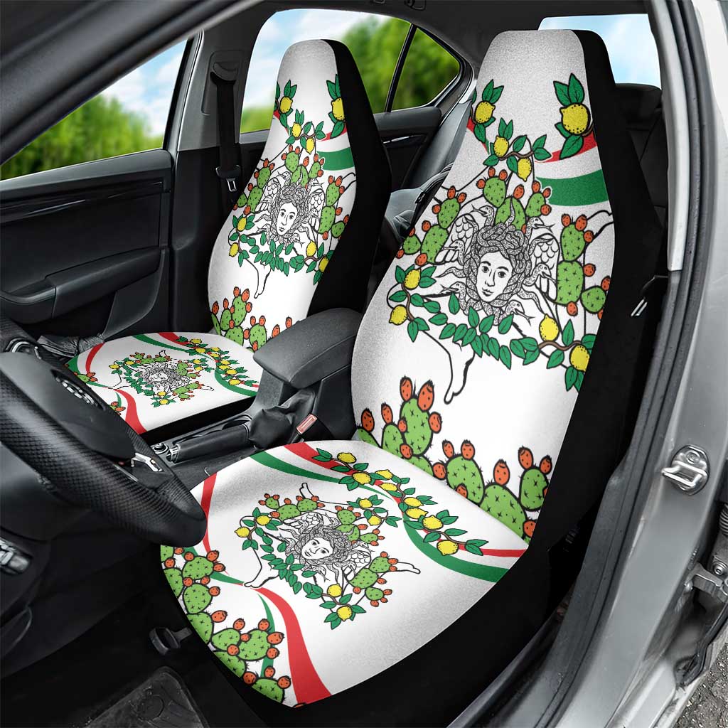 Sicilian Triskelion Car Seat Cover with Cactus and Lemons LT9 - Wonder Print Shop