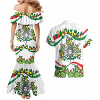 Sicilian Triskelion Couples Matching Mermaid Dress and Hawaiian Shirt with Cactus and Lemons LT9 - Wonder Print Shop