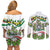 Sicilian Triskelion Couples Matching Off Shoulder Short Dress and Long Sleeve Button Shirt with Cactus and Lemons LT9 - Wonder Print Shop