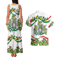Sicilian Triskelion Couples Matching Tank Maxi Dress and Hawaiian Shirt with Cactus and Lemons LT9 - Wonder Print Shop