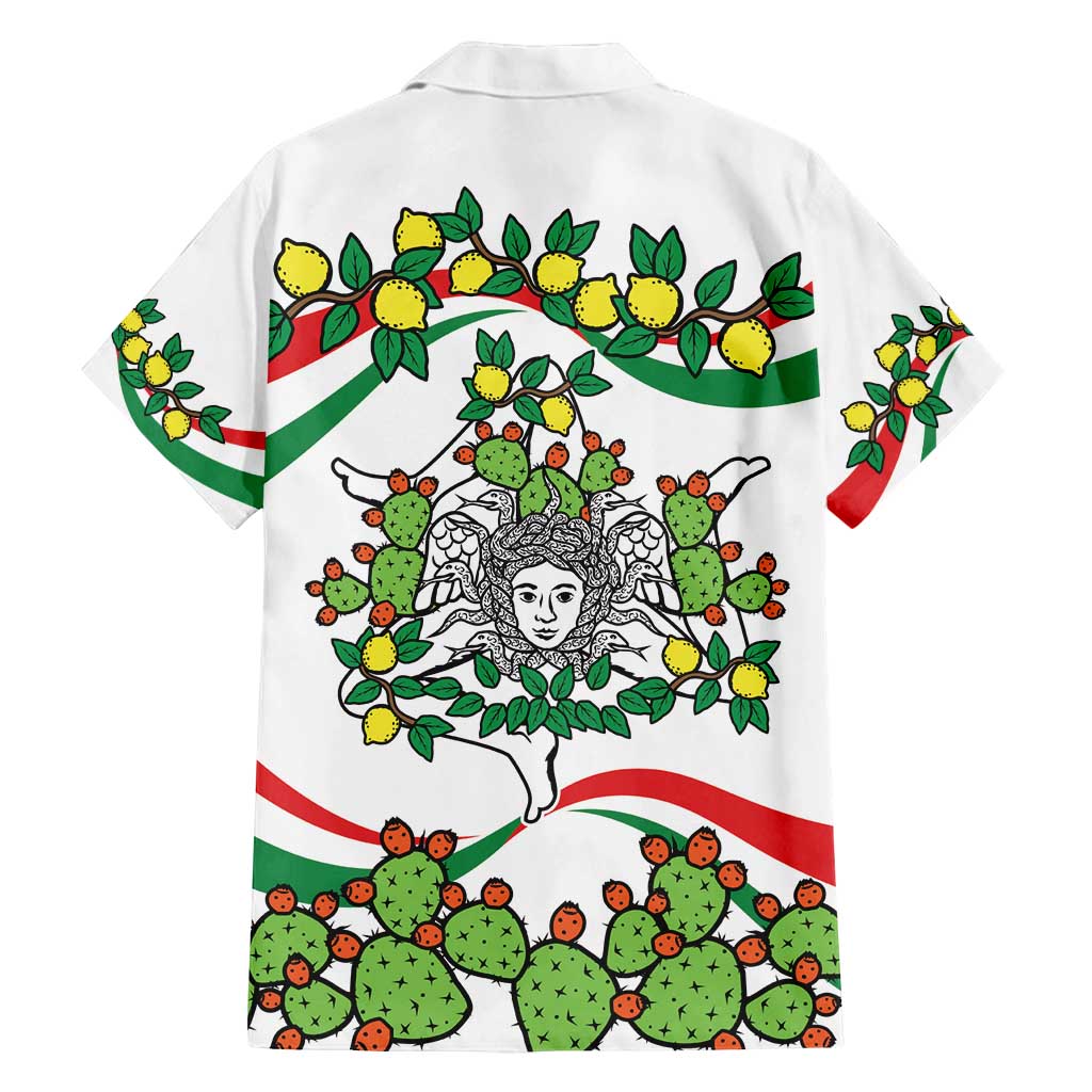 Sicilian Triskelion Family Matching Long Sleeve Bodycon Dress and Hawaiian Shirt with Cactus and Lemons LT9 - Wonder Print Shop