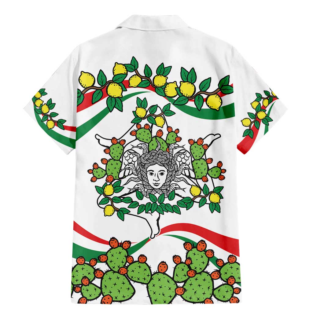 Sicilian Triskelion Family Matching Mermaid Dress and Hawaiian Shirt with Cactus and Lemons LT9 - Wonder Print Shop