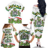 Sicilian Triskelion Family Matching Off The Shoulder Long Sleeve Dress and Hawaiian Shirt with Cactus and Lemons - Wonder Print Shop