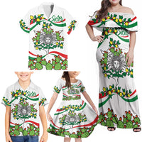 Sicilian Triskelion Family Matching Off Shoulder Maxi Dress and Hawaiian Shirt with Cactus and Lemons LT9 - Wonder Print Shop