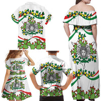 Sicilian Triskelion Family Matching Off Shoulder Maxi Dress and Hawaiian Shirt with Cactus and Lemons LT9 - Wonder Print Shop