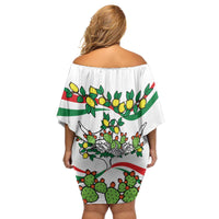Sicilian Triskelion Family Matching Off Shoulder Short Dress and Hawaiian Shirt with Cactus and Lemons LT9 - Wonder Print Shop