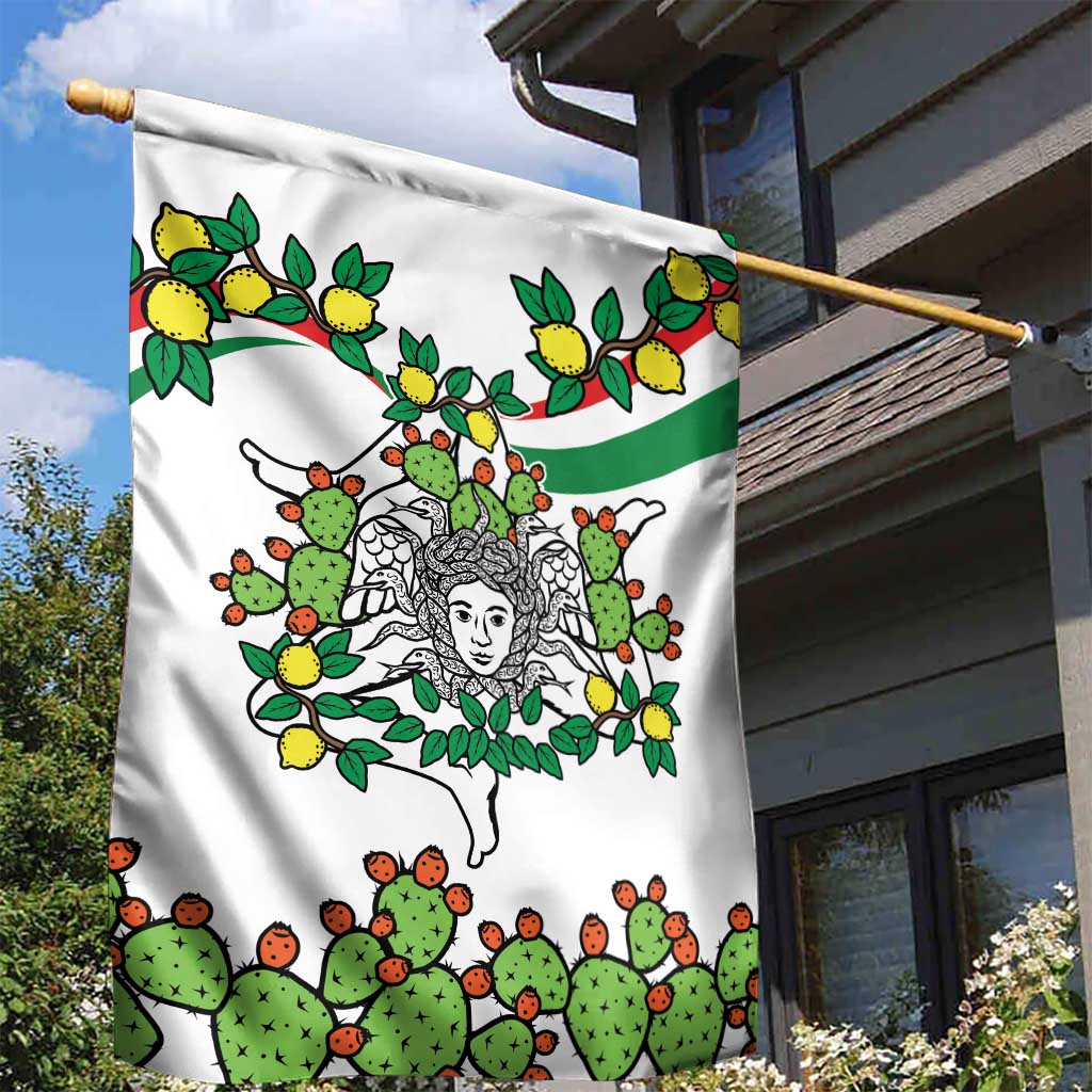 Sicilian Triskelion Garden Flag with Cactus and Lemons - Wonder Print Shop