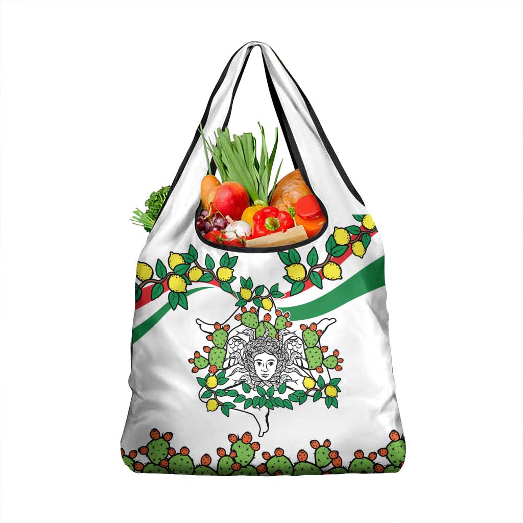 Sicilian Triskelion Grocery Bag with Cactus and Lemons