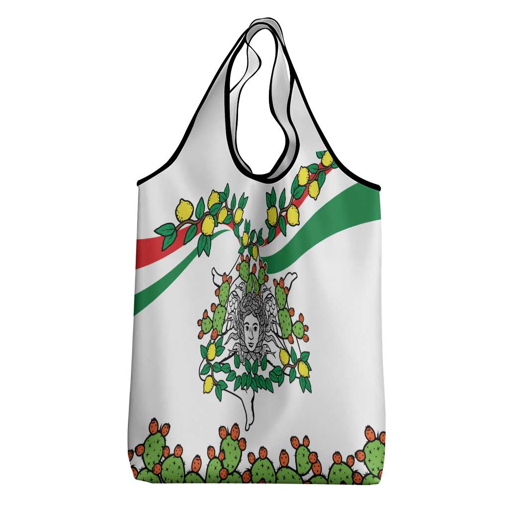 Sicilian Triskelion Grocery Bag with Cactus and Lemons