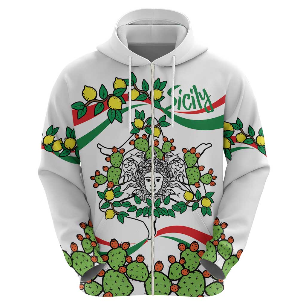 Sicilian Triskelion Hoodie with Cactus and Lemons - Wonder Print Shop