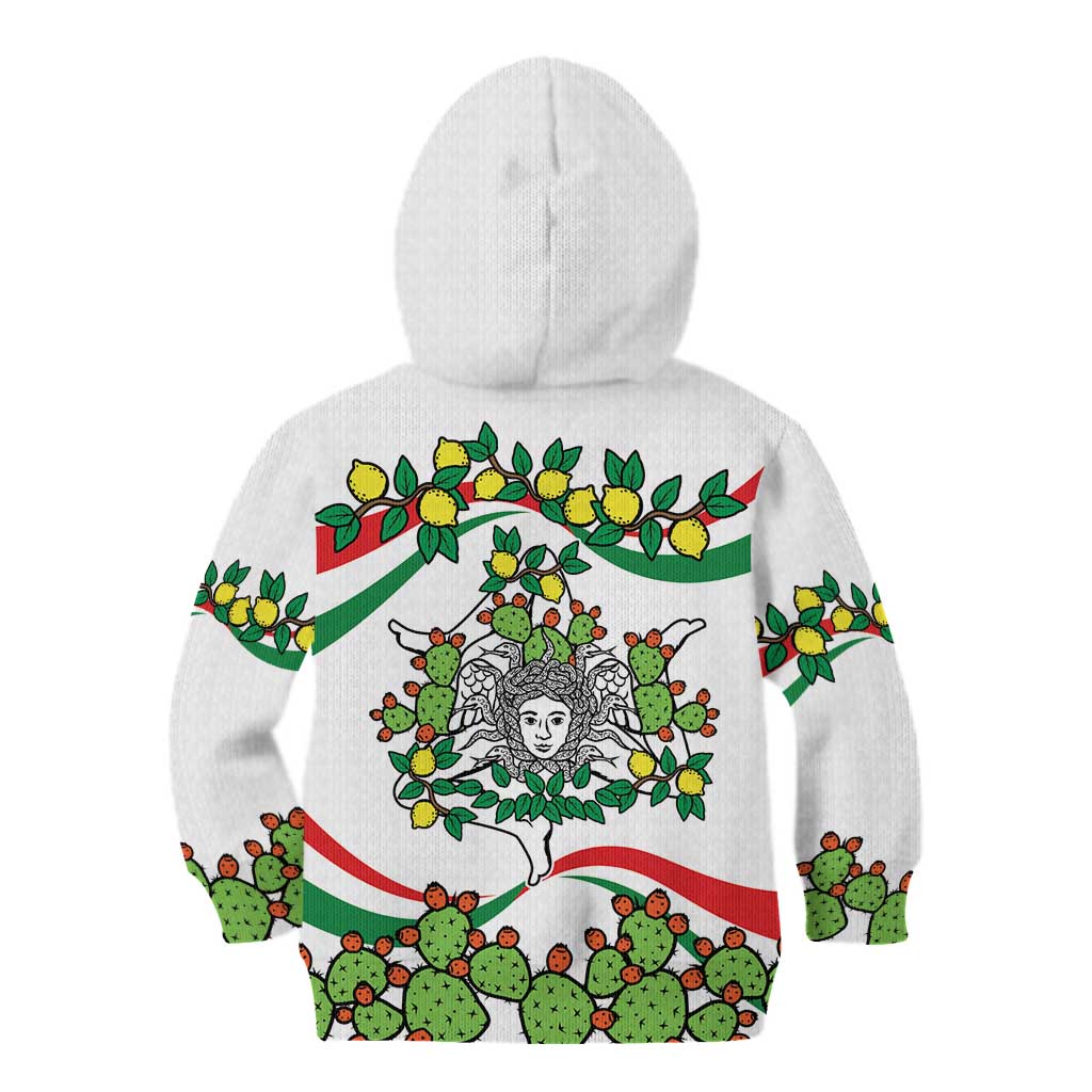 Sicilian Triskelion Kid Hoodie with Cactus and Lemons - Wonder Print Shop