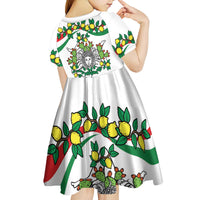 Sicilian Triskelion Kid Short Sleeve Dress with Cactus and Lemons - Wonder Print Shop