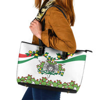 Sicilian Triskelion Leather Tote Bag with Cactus and Lemons - Wonder Print Shop